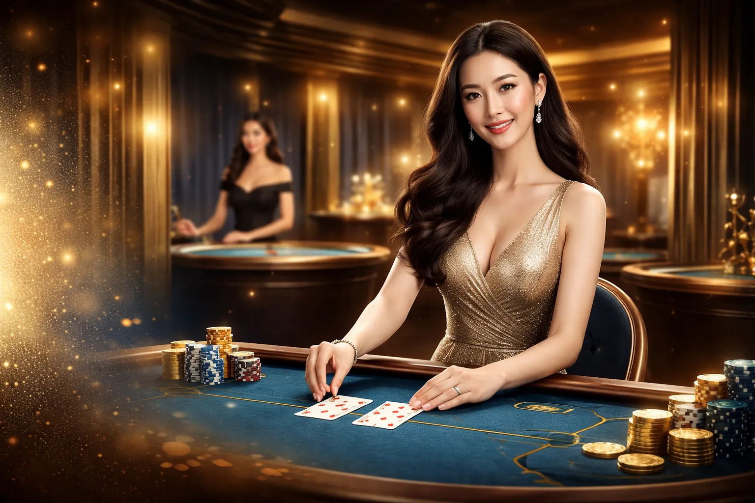 Bàn Baccarat tại sòng bạc trực tiếp f8bwt với dealer chuyên nghiệp
